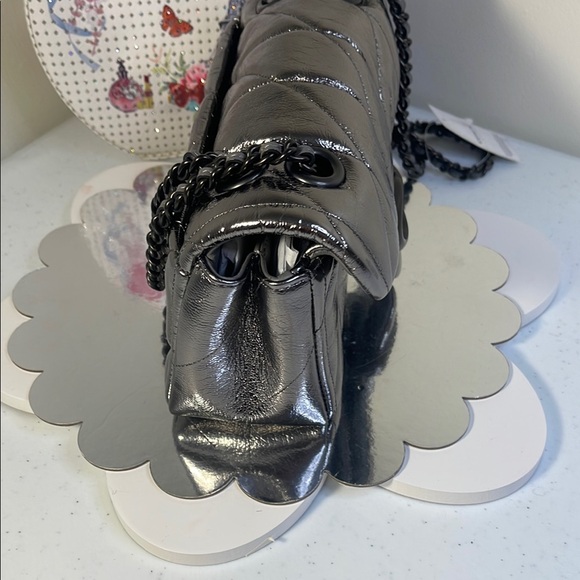 Coach Silver Metallic Quilted Shoulder Bag - Picture 2 of 16